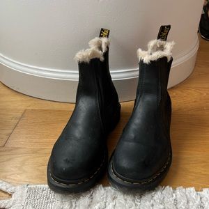 dr. martens fur lined chelsea boots